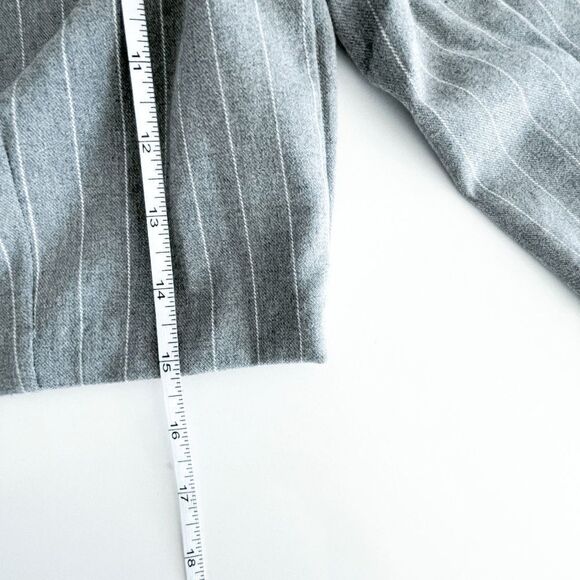 FB Sister Womens Blazer Jacket Cropped Button Stripes Gray White Small - Picture 7 of 8